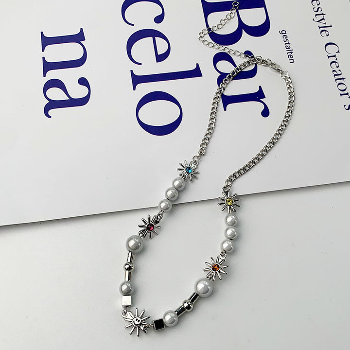 "Rainbow Fractal" Pearl Necklace