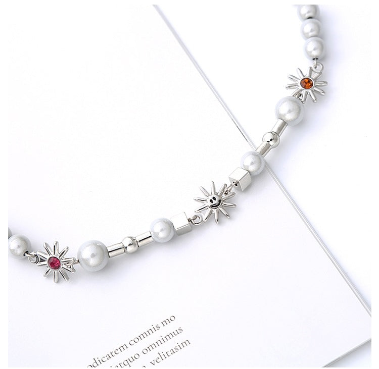 "Rainbow Fractal" Pearl Necklace