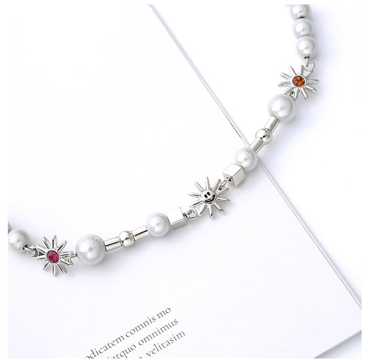 "Rainbow Fractal" Pearl Necklace