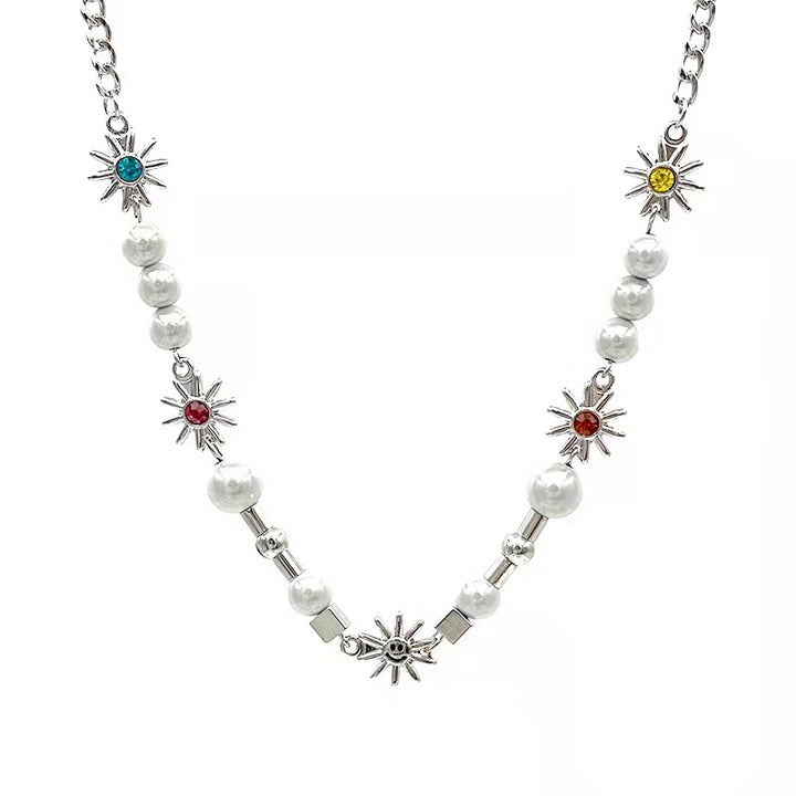 "Rainbow Fractal" Pearl Necklace