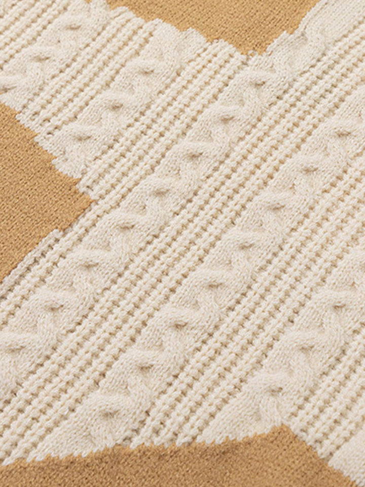 Ayuuki Star Contrast Knit Sweater