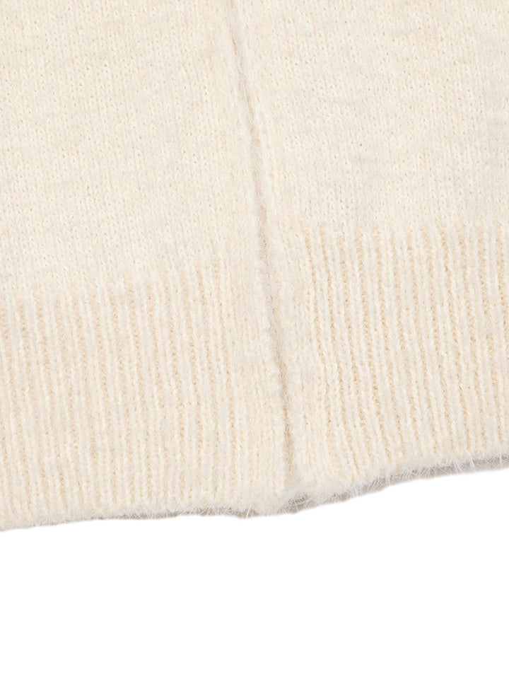 Ayuuki Star Knit Hooded Zip Up Cardigan Sweater