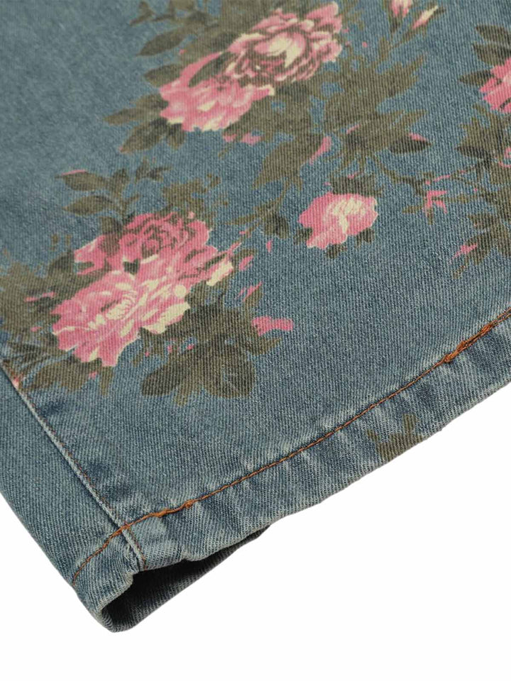 Ayuuki Floral Print Straight Jeans