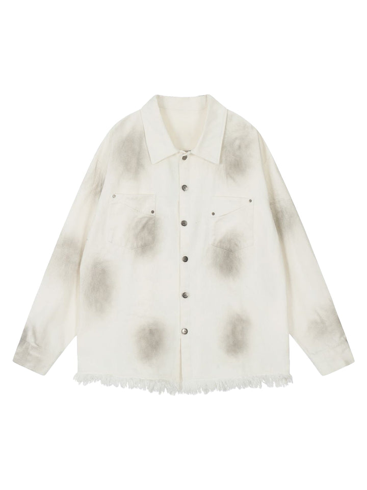 Ayuuki High Street Hip-hop Distressed Printed Shirt