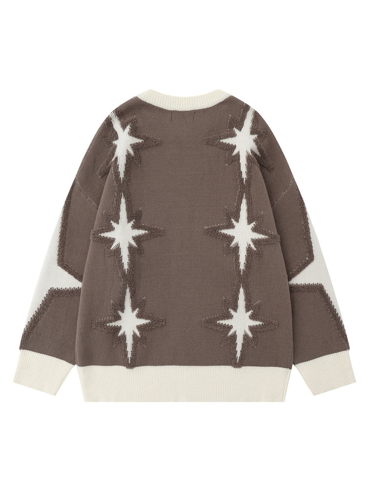 Ayuuki Star Jacquard Crew Neck Sweater