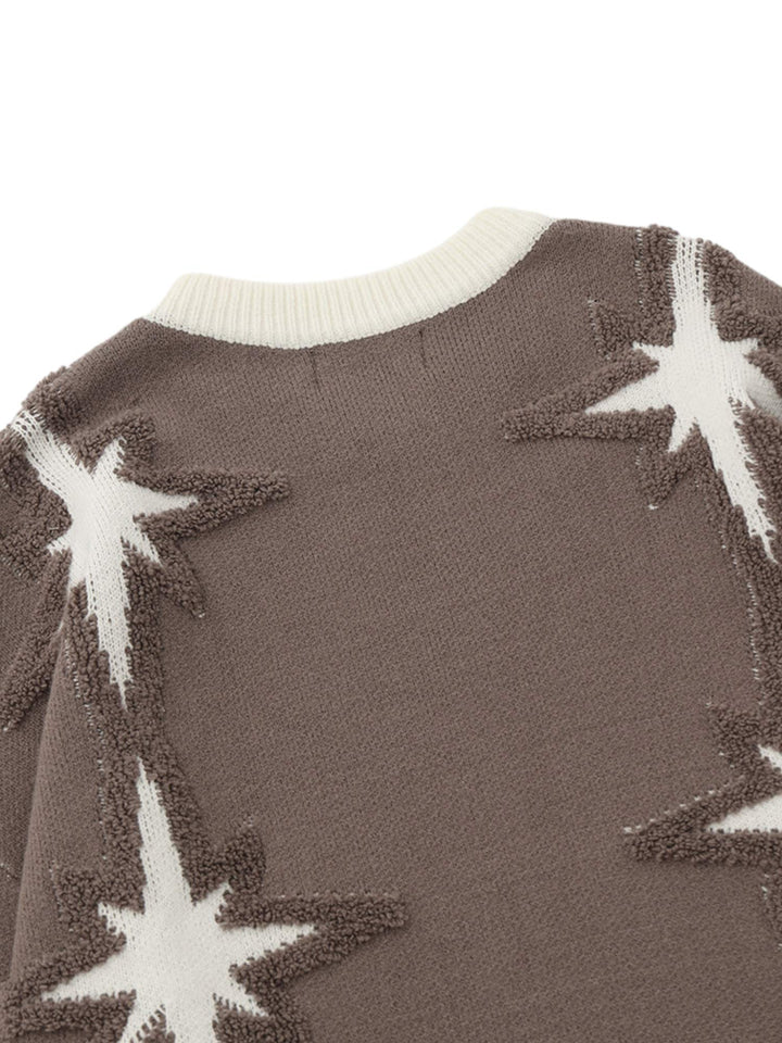 Ayuuki Star Jacquard Crew Neck Sweater