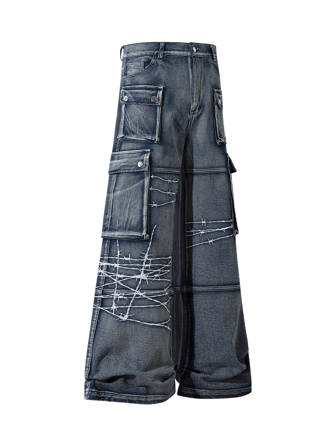 Embroidery Barbed Wire Jeans