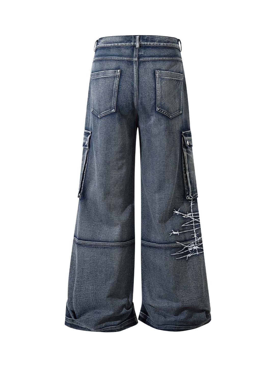 Embroidery Barbed Wire Jeans