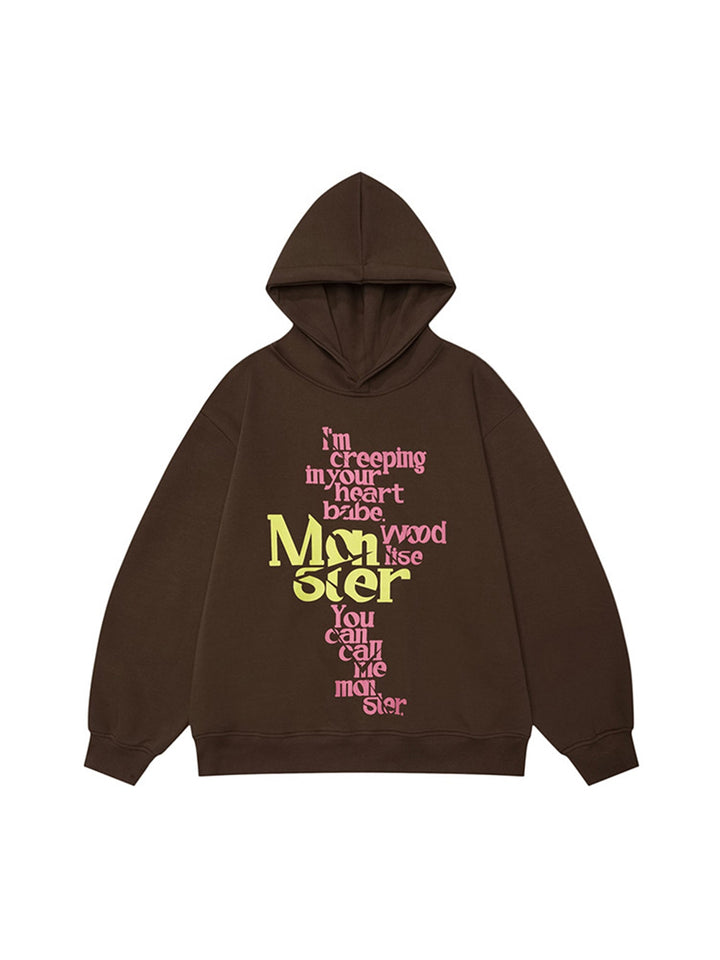 Ayuuki Contrasting Letter Print Hoodie