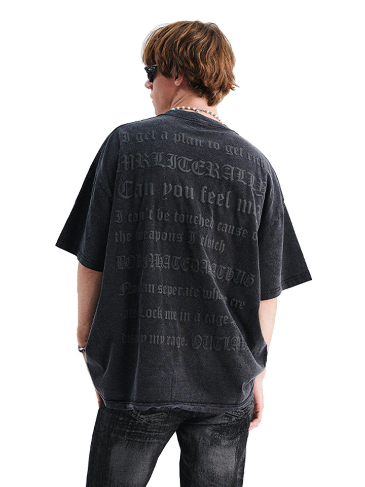 Ayuuki Washed Letter Print T-shirt