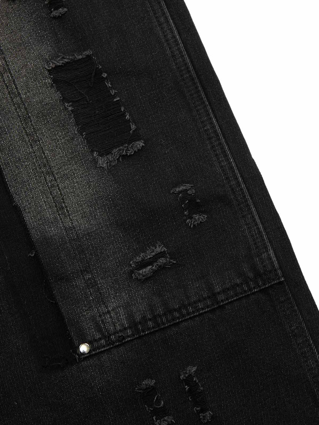 Ayuuki Street Star Rivet Patchwork Washed Jeans