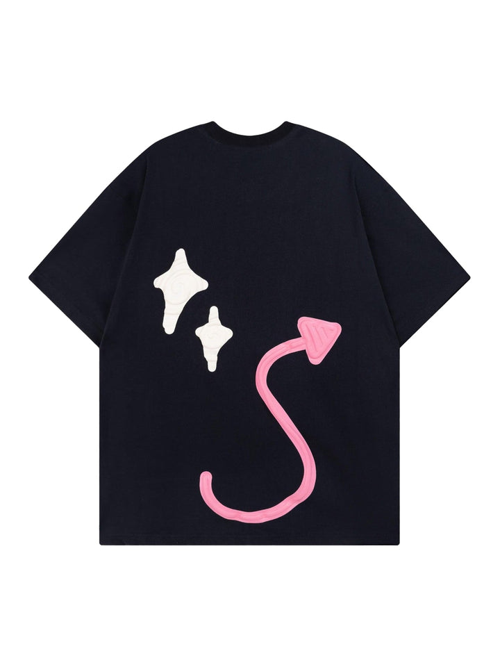 Ayuuki Made Retro Skull Letter Foam T-shirt