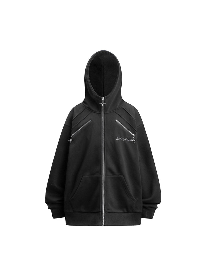 Ayuuki Cross Star Fleece Zip Up Hoodie