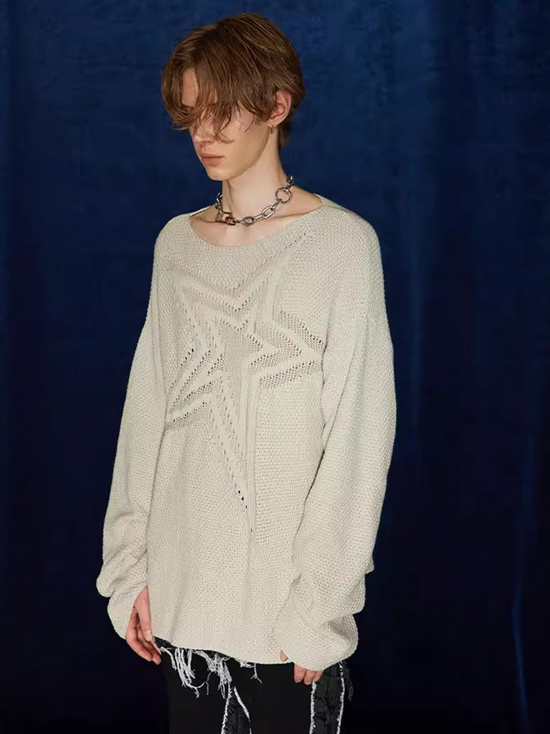 Ayuuki Star Cutout Boatneck Sweater