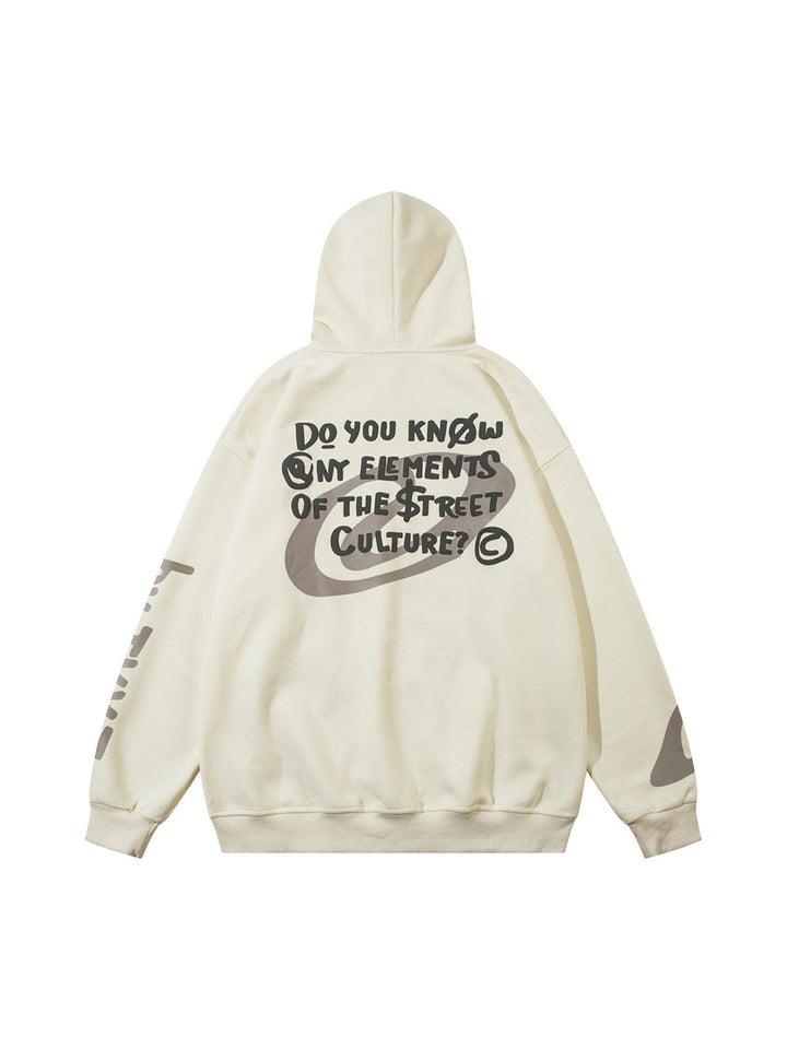 Ayuuki Abstract Angel Print Pullover Hoodie