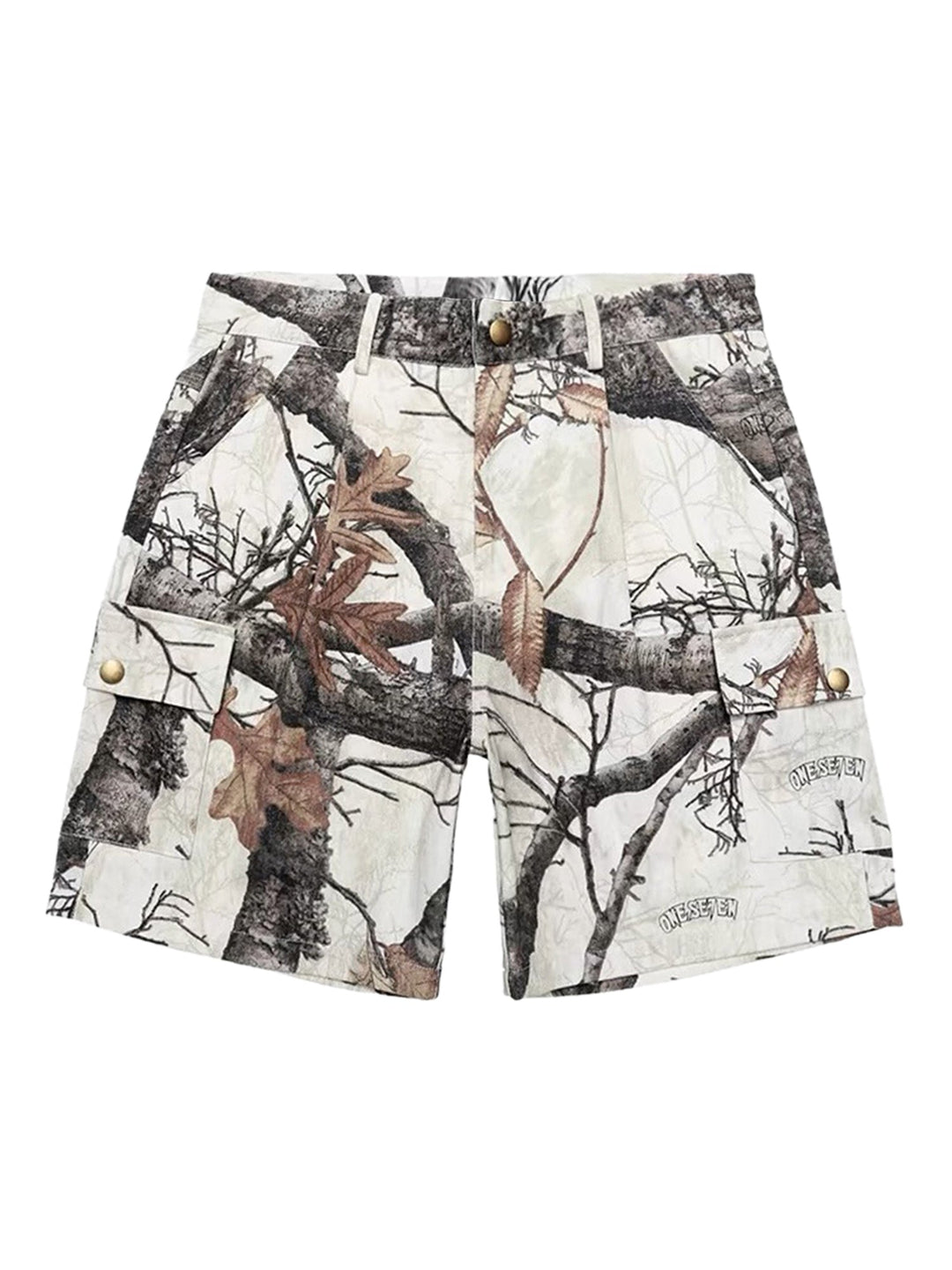 Ayuuki Retro Branches & Fallen Leaves Print Workwear Set