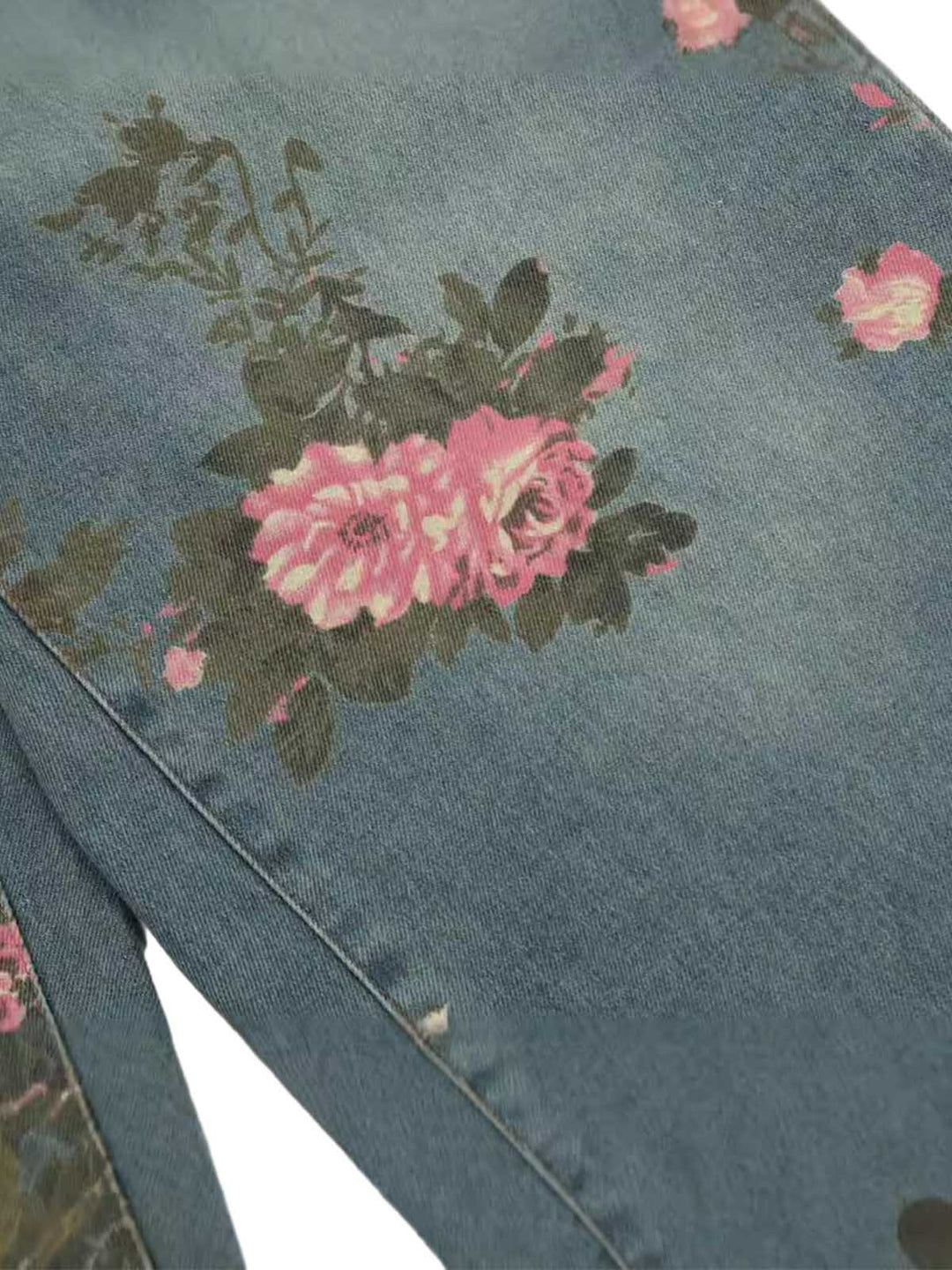 Ayuuki Floral Print Straight Jeans