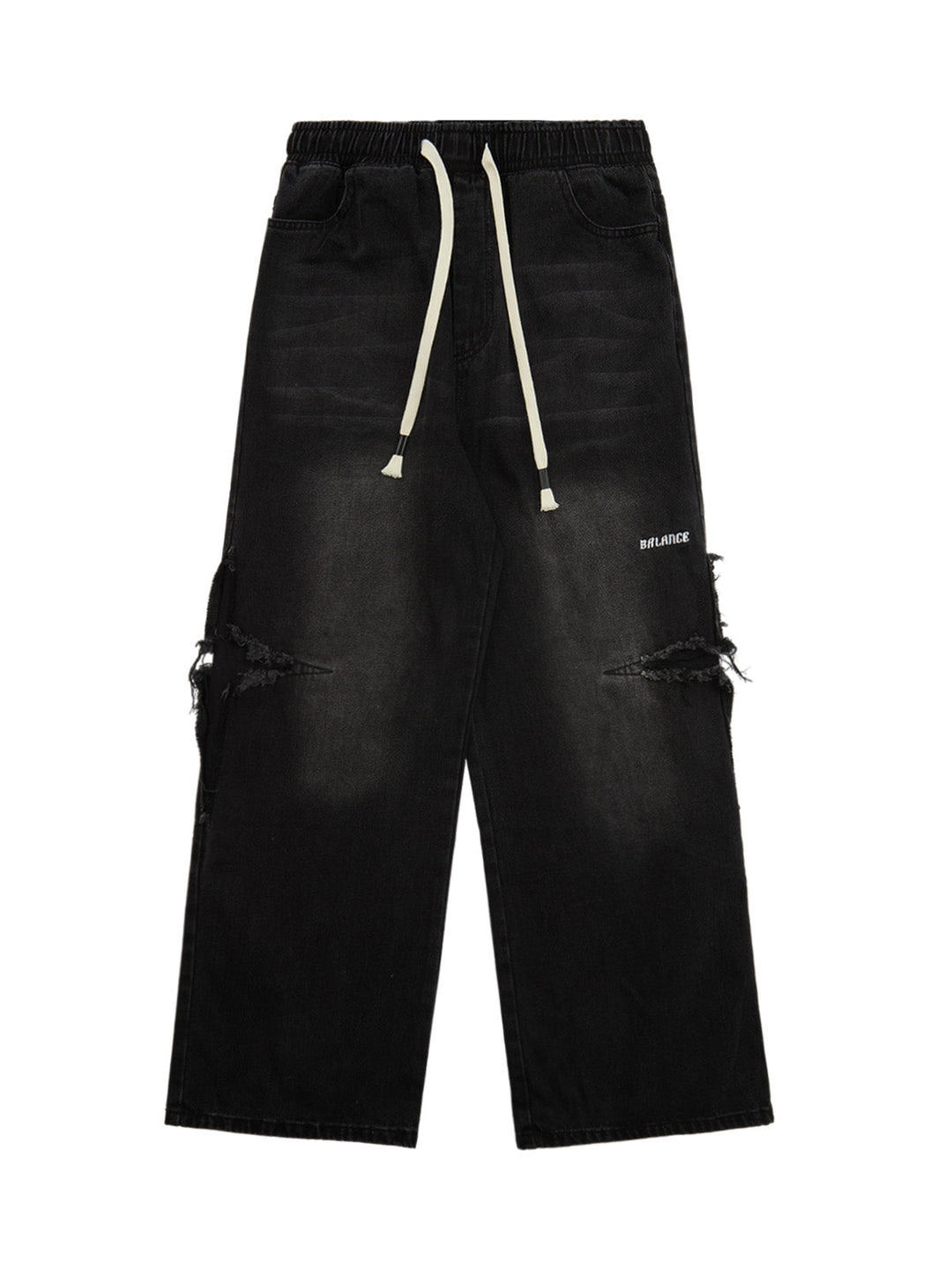 Ayuuki Drawstring Ripped Cross Star Jeans