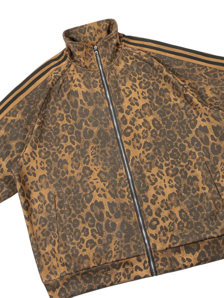 Ayuuki Leopard Print Suede Zipper Jacket