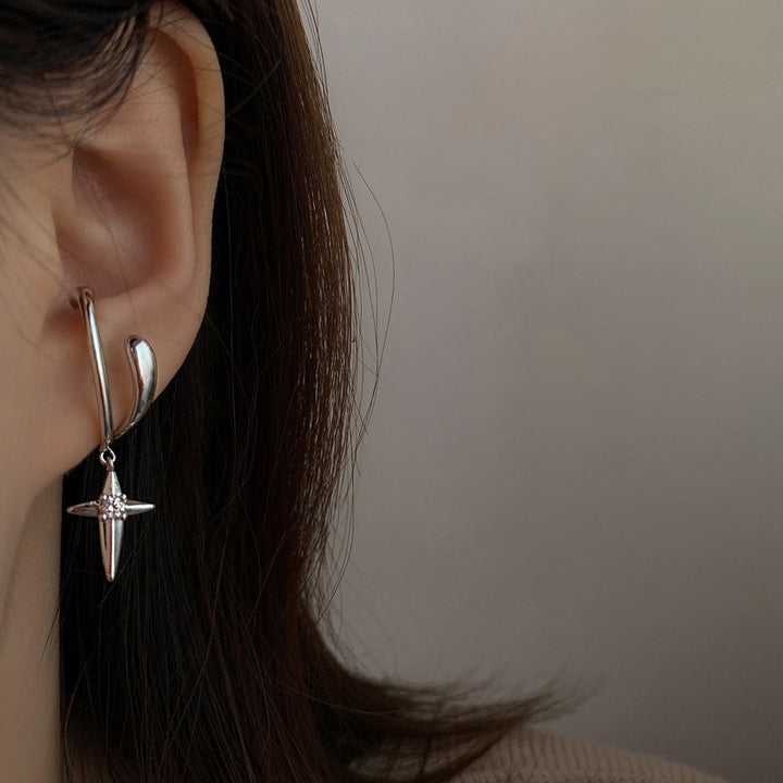 Silver North Star Earrings