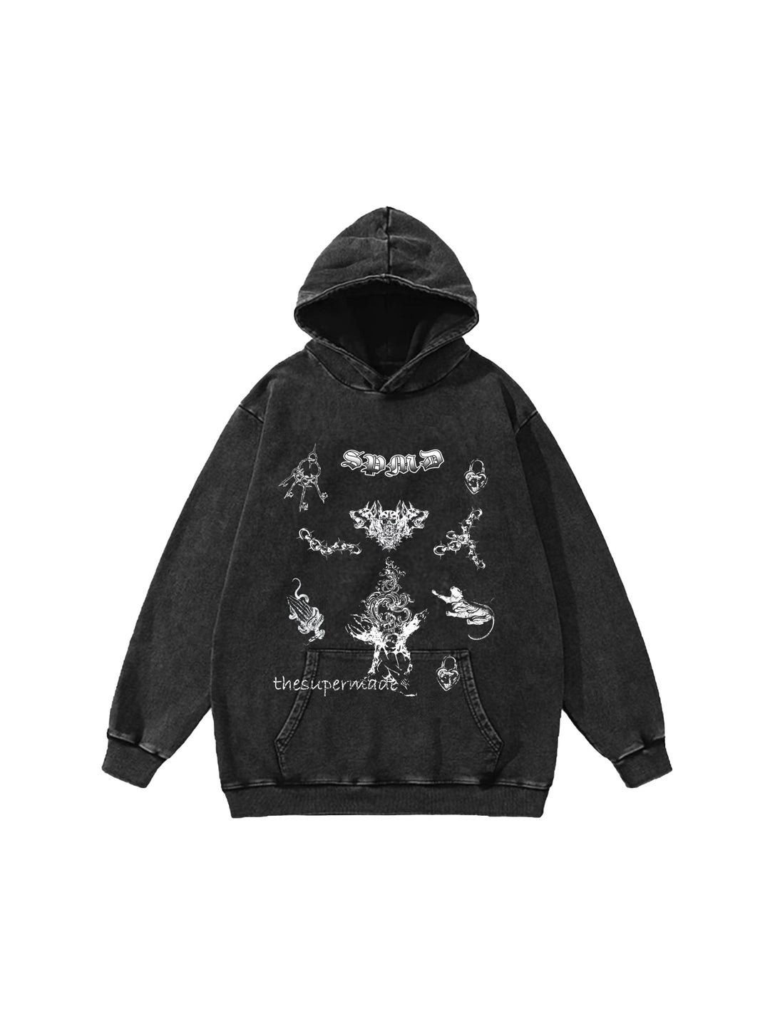 Ayuuki Distressed Gothic Insignia Print Sweatshirt