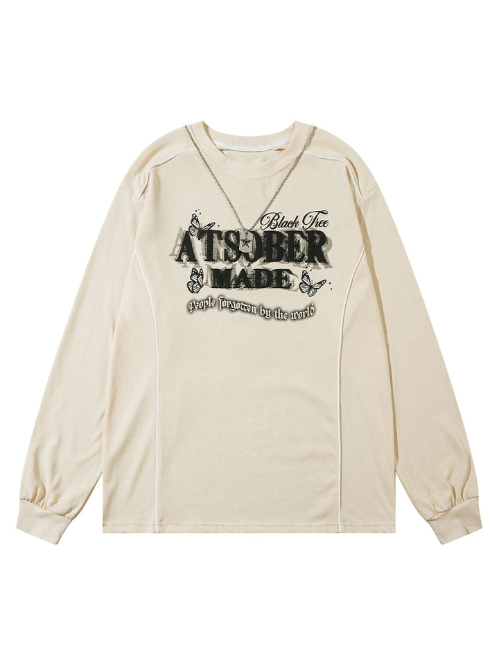 Ayuuki Star Chain Butterfly Long Sleeve T-shirt