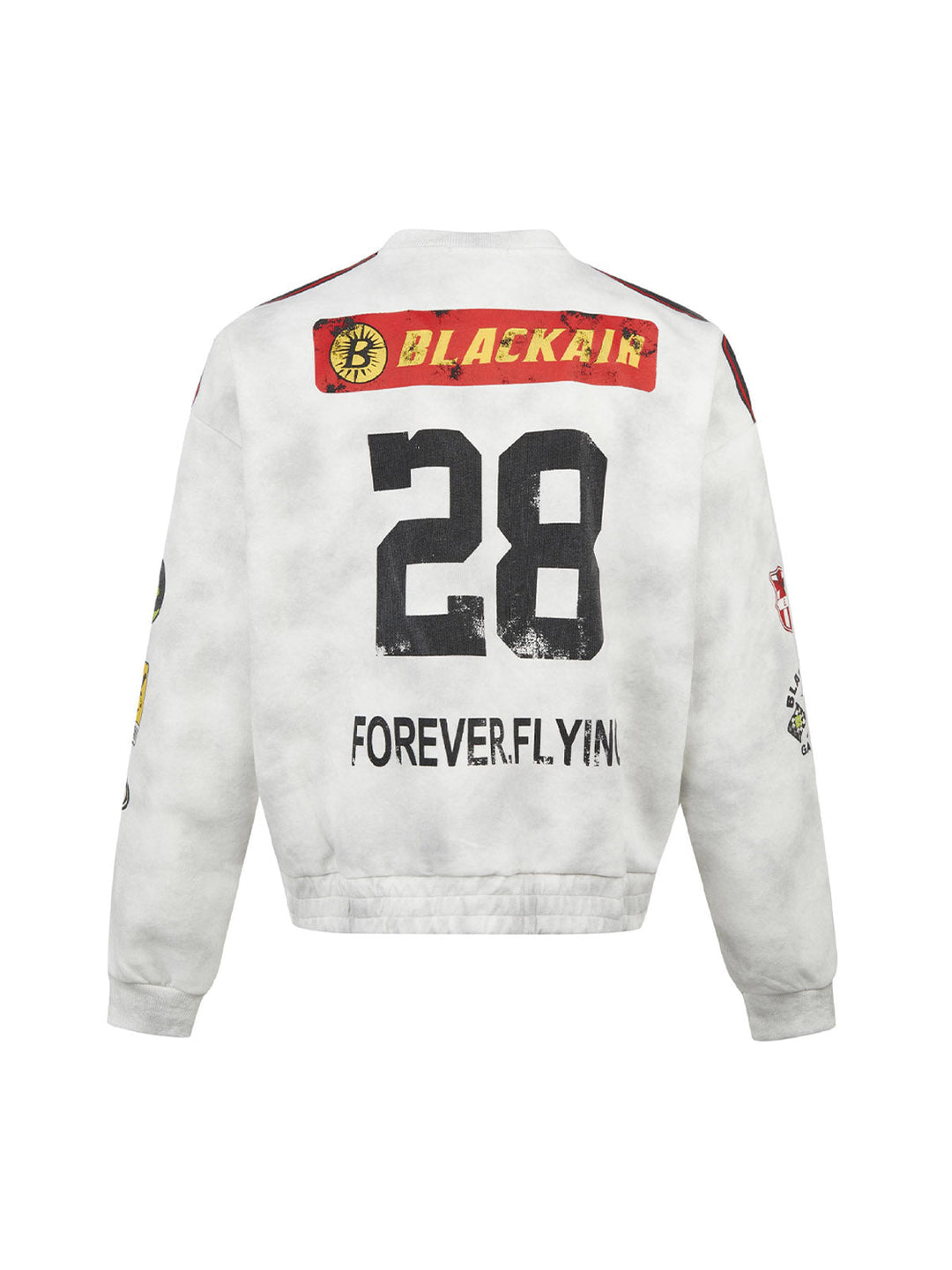 Retro Racing Style Printed Crew Neck Sweatshirt