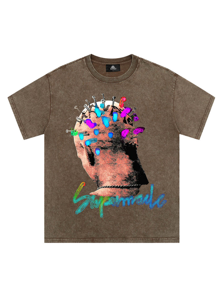 Ayuuki Street Artistic Painted Portrait T-shirt