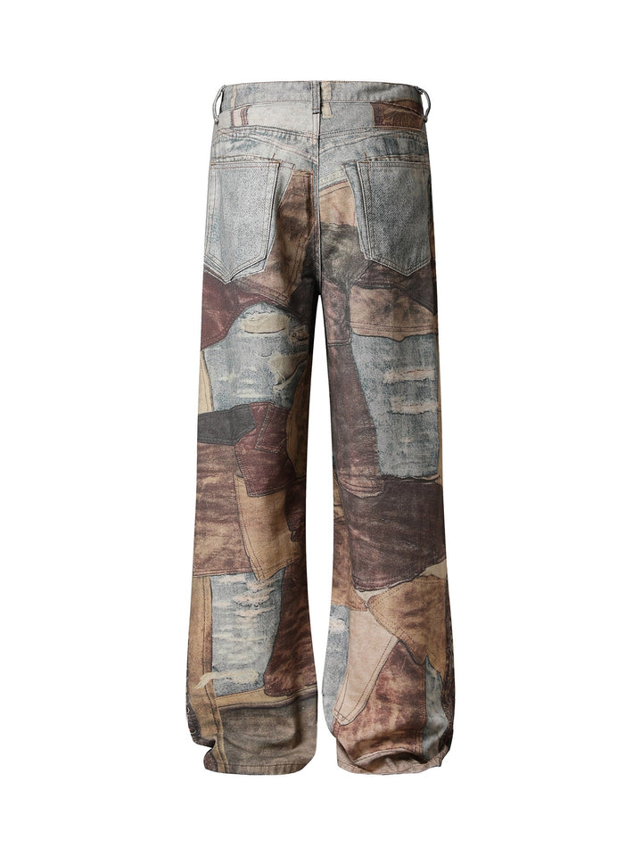 Ayuuki High Street Distressed Washed Printed Jeans - 2246