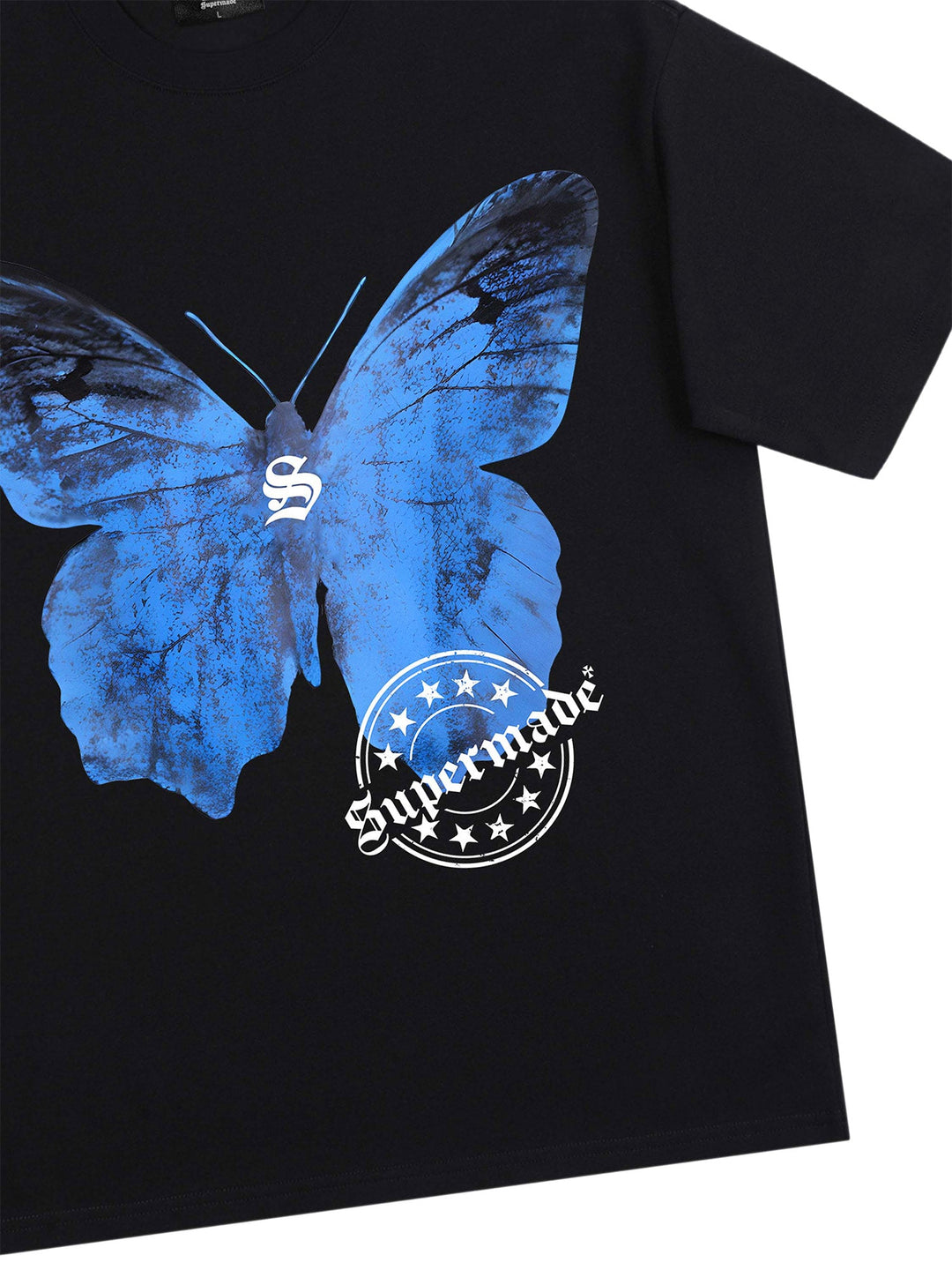 Ayuuki Street Hip-Hop Butterfly Stamp T-shirt