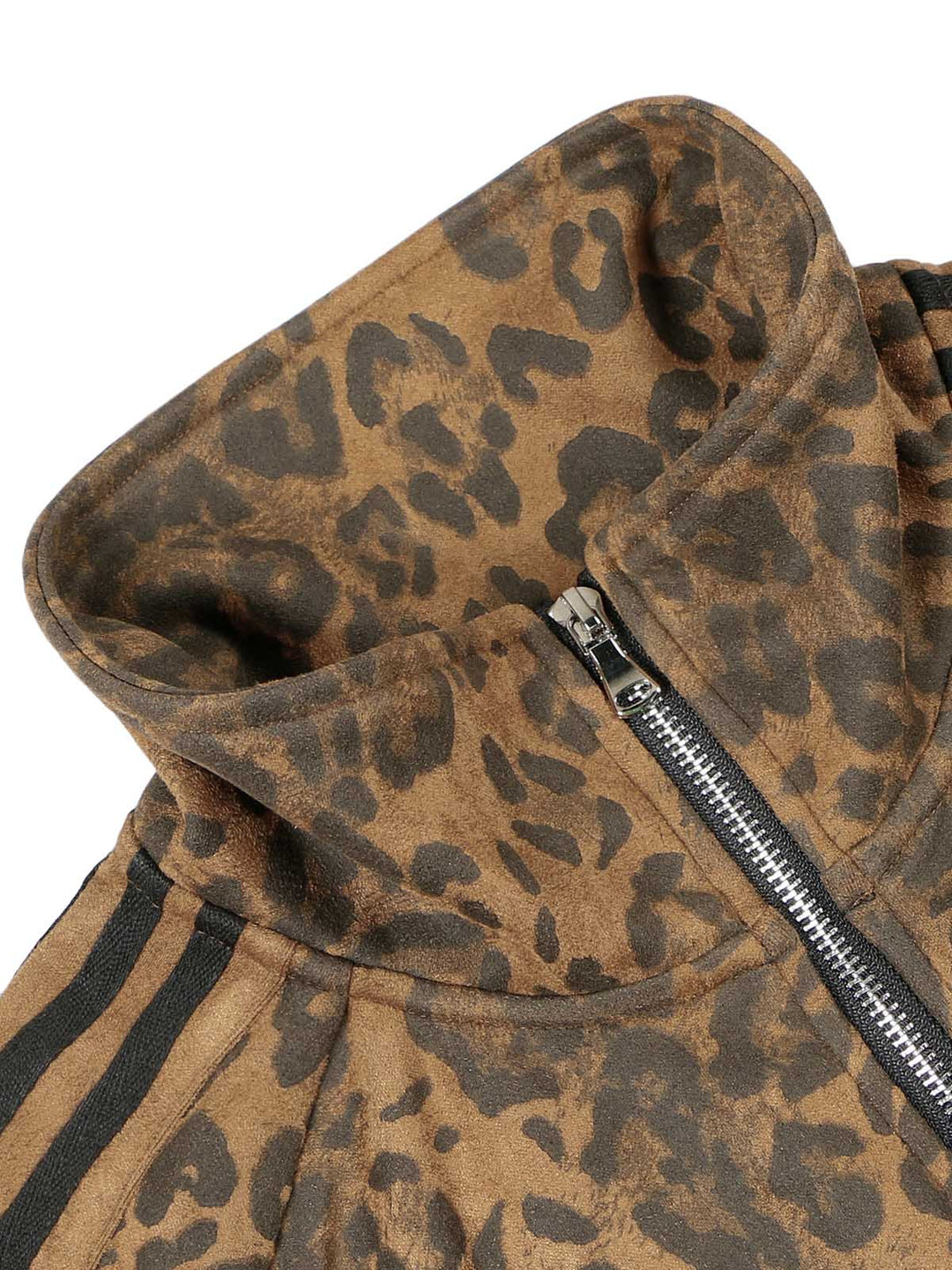 Ayuuki Leopard Print Suede Zipper Jacket