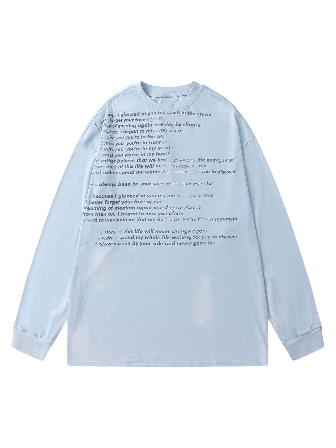 Letter Print Long Sleeve Crew Neck T-shirt