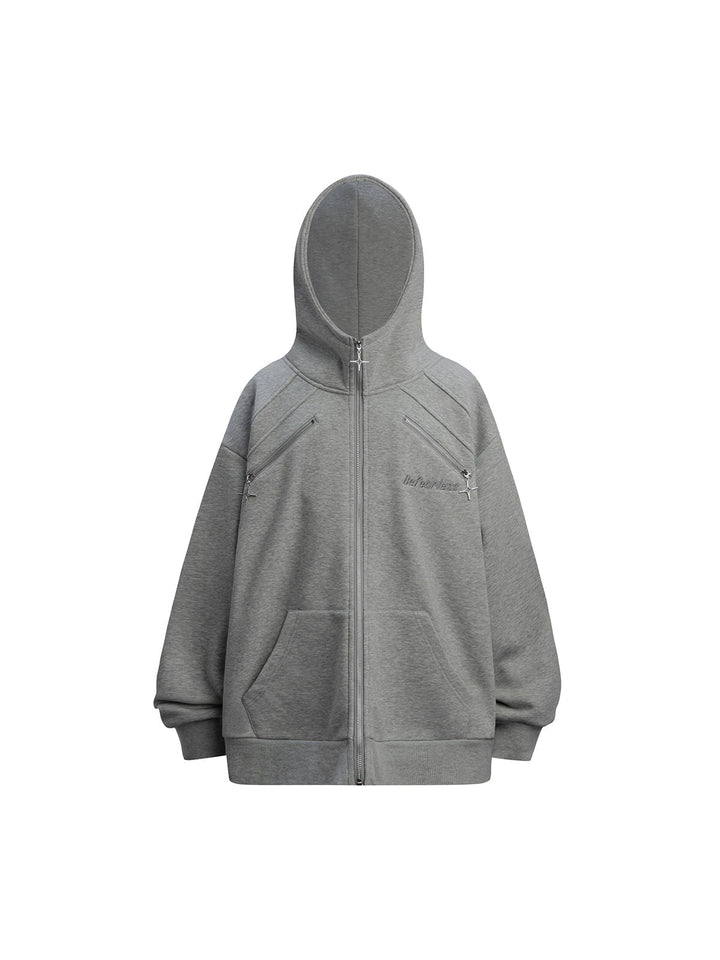 Ayuuki Cross Star Fleece Zip Up Hoodie