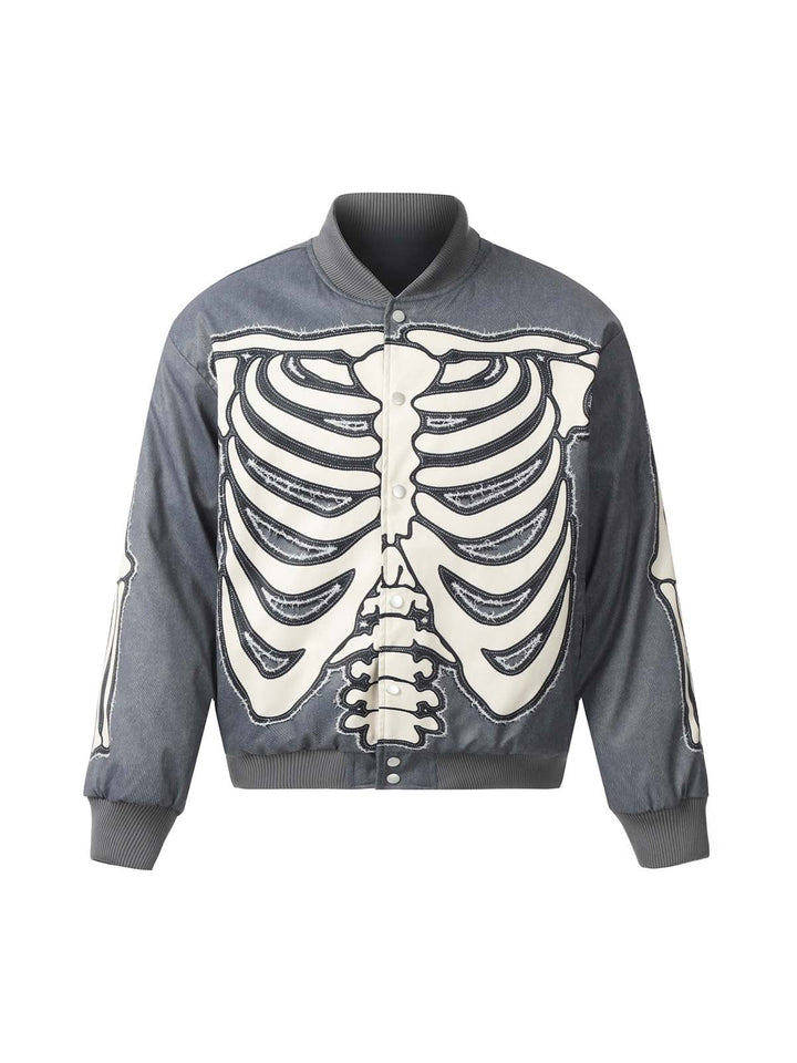 Ayuuki Skull Print Bomber Jacket