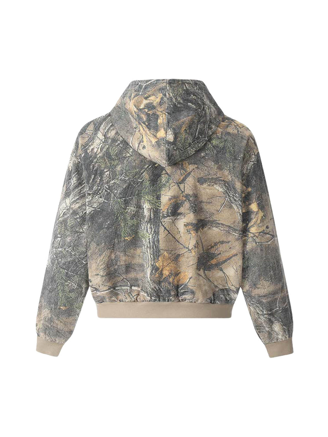 Ayuuki Camouflage Wood Printed Hooded Jacket