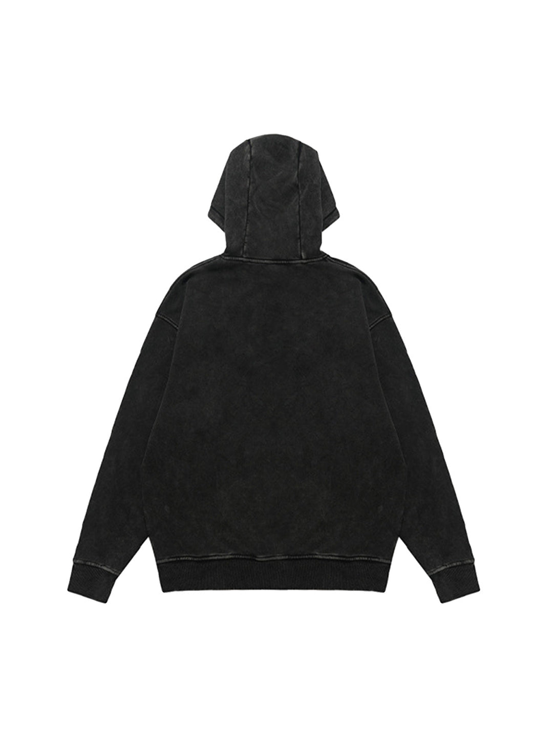 Heavy Washed Print Fleece Hoodie