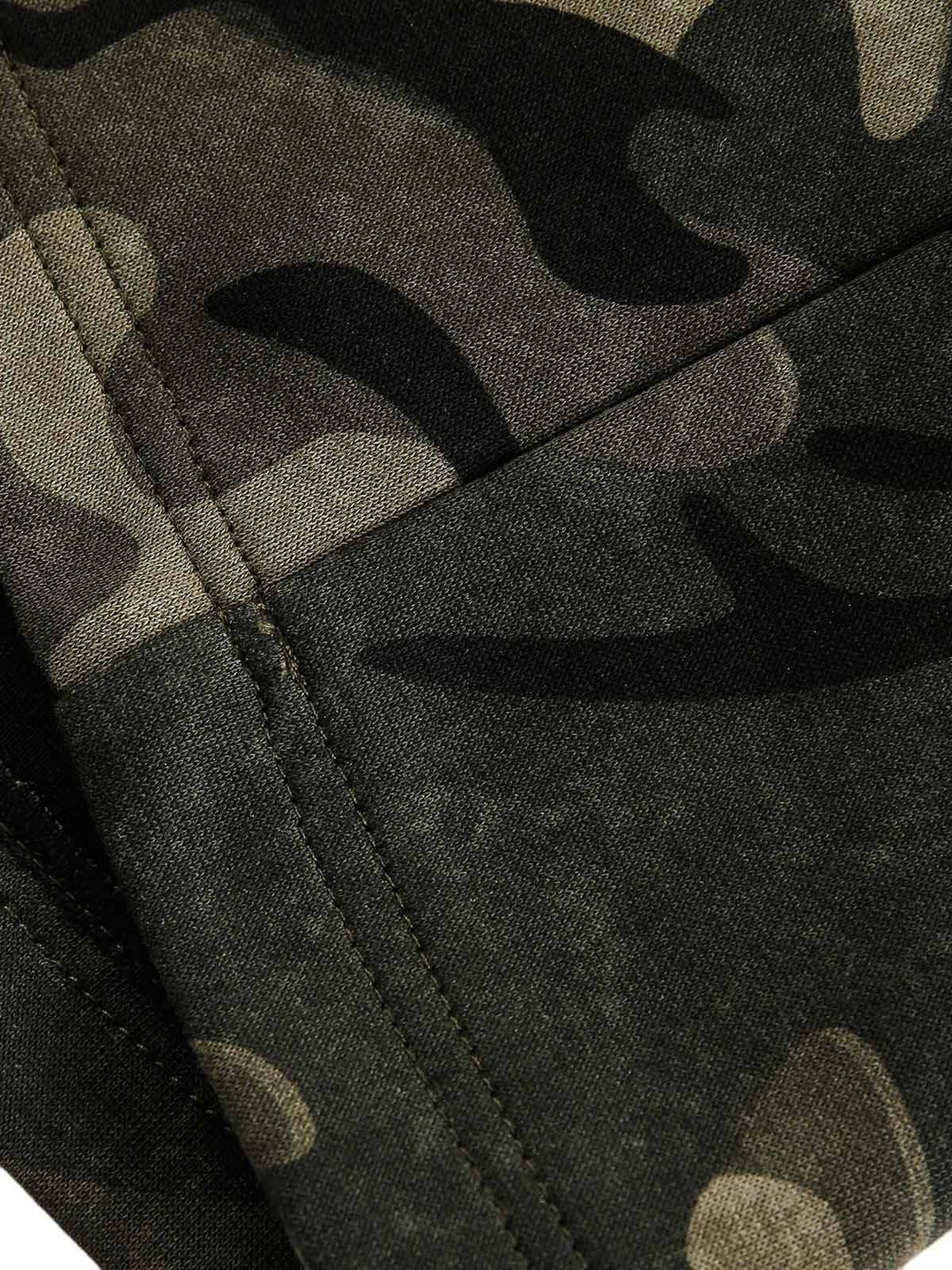 Vintage Camouflage Flame Heart Print Hoodie