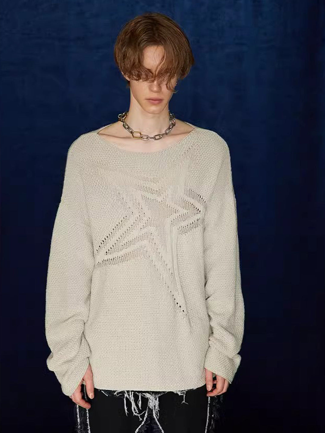 Ayuuki Star Cutout Boatneck Sweater