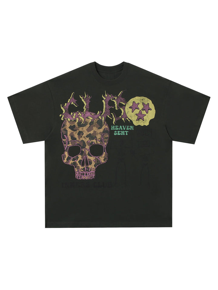 Ayuuki Skull Print Crew Neck T-shirt