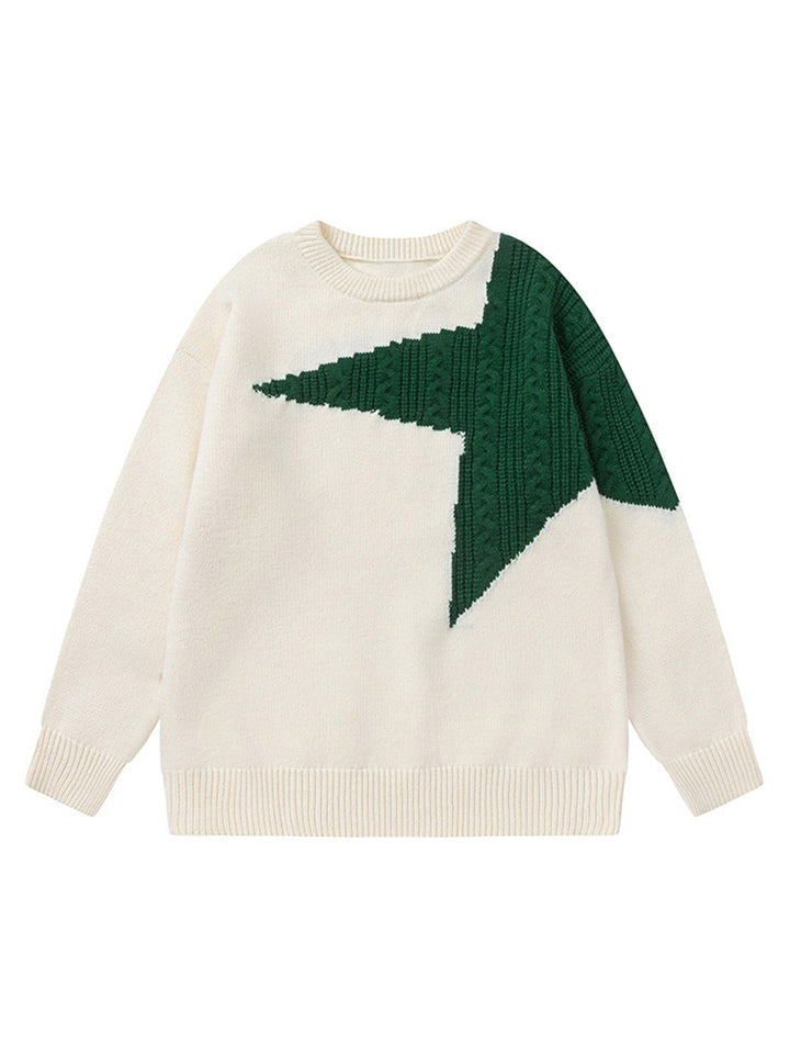 Ayuuki Star Contrast Knit Sweater