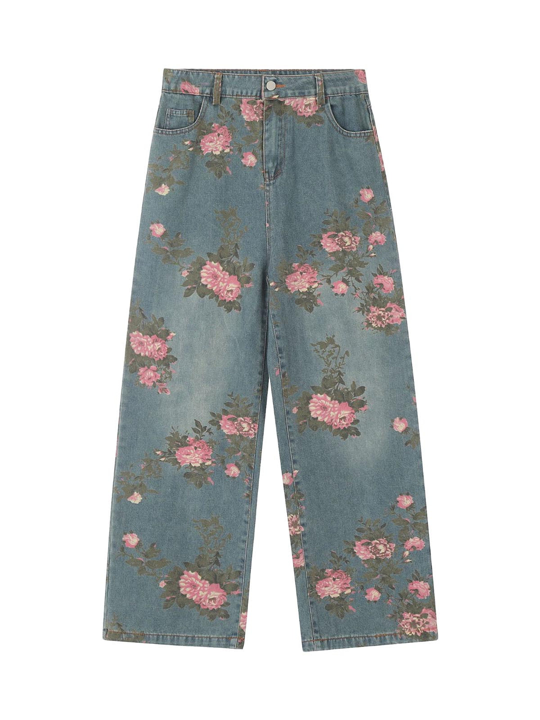 Ayuuki Floral Print Straight Jeans