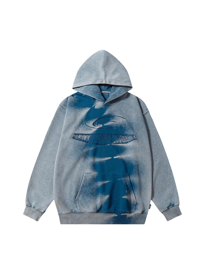 Ayuuki Tie-dye Contrasting Print Pullover Hoodie