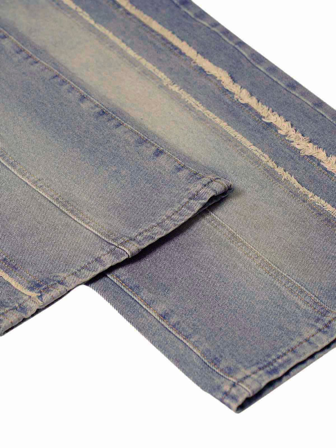 Washed Distressed Raw Baggy Jeans