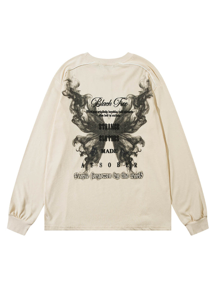 Ayuuki Star Chain Butterfly Long Sleeve T-shirt