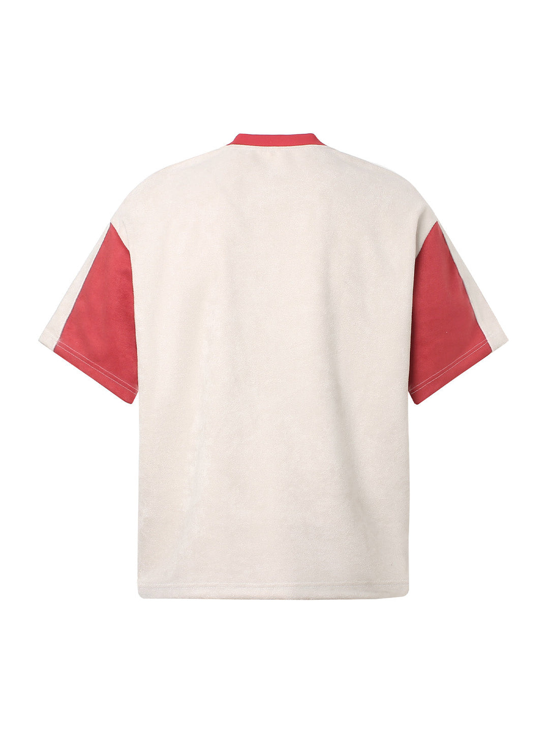 Jersey Deconstructed Contrast Color Stitching Print T-shirt