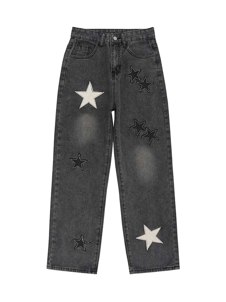 Ayuuki Star Patch Embroidery Jeans