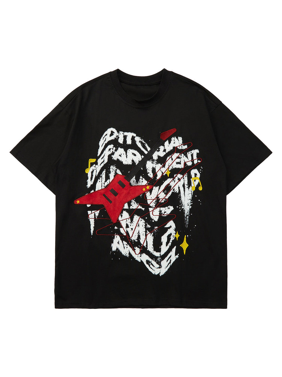 Ayuuki High Street Embroidered Letters Creative Printed T-shirt