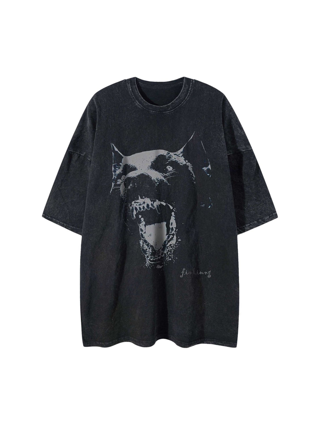 Ayuuki Doberman Print Washed T-shirt - 1856