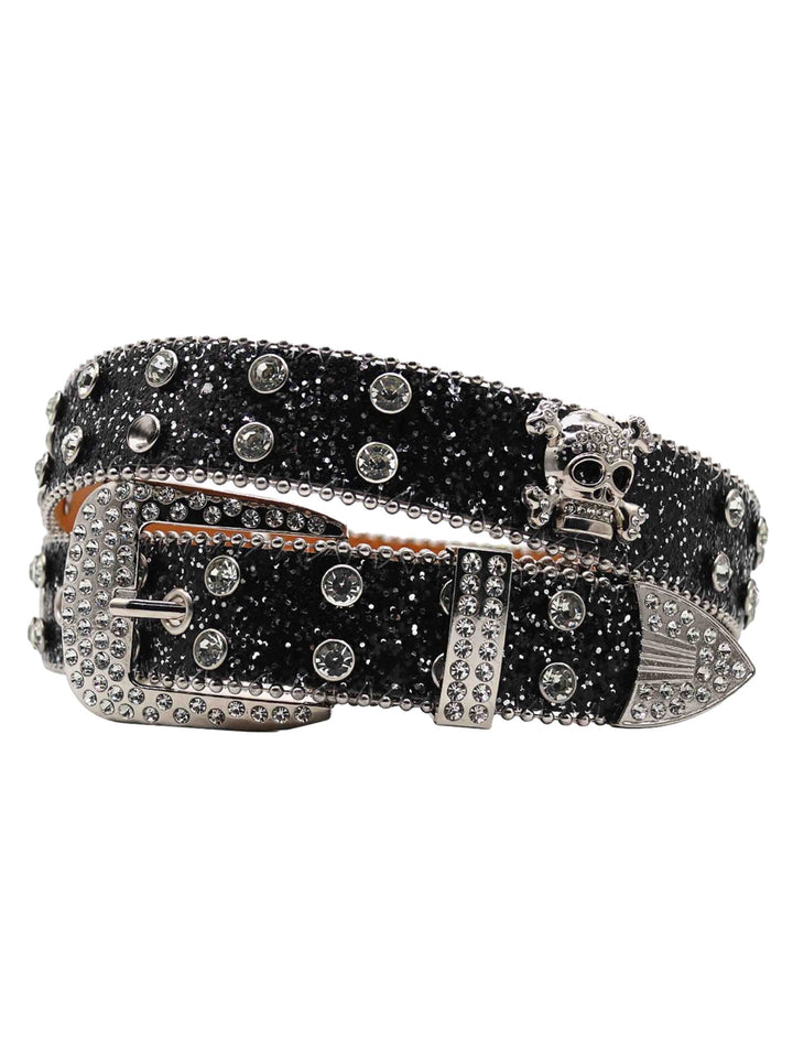 Ayuuki Rhinestone Skull Belt