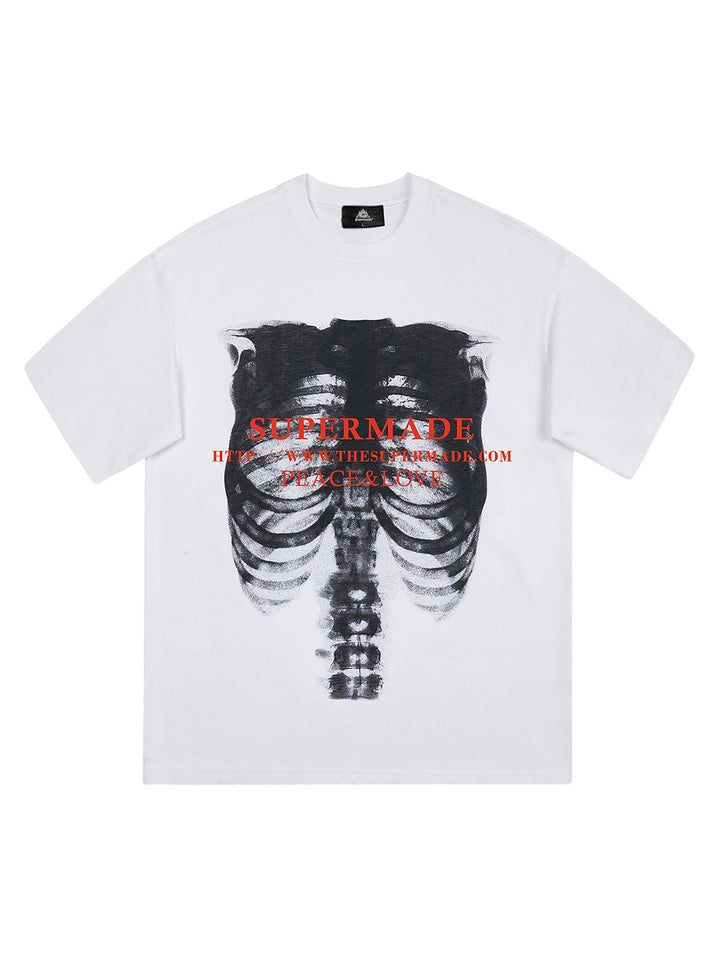 Ayuuki Skull Image Street Hip-Hop T-shirt